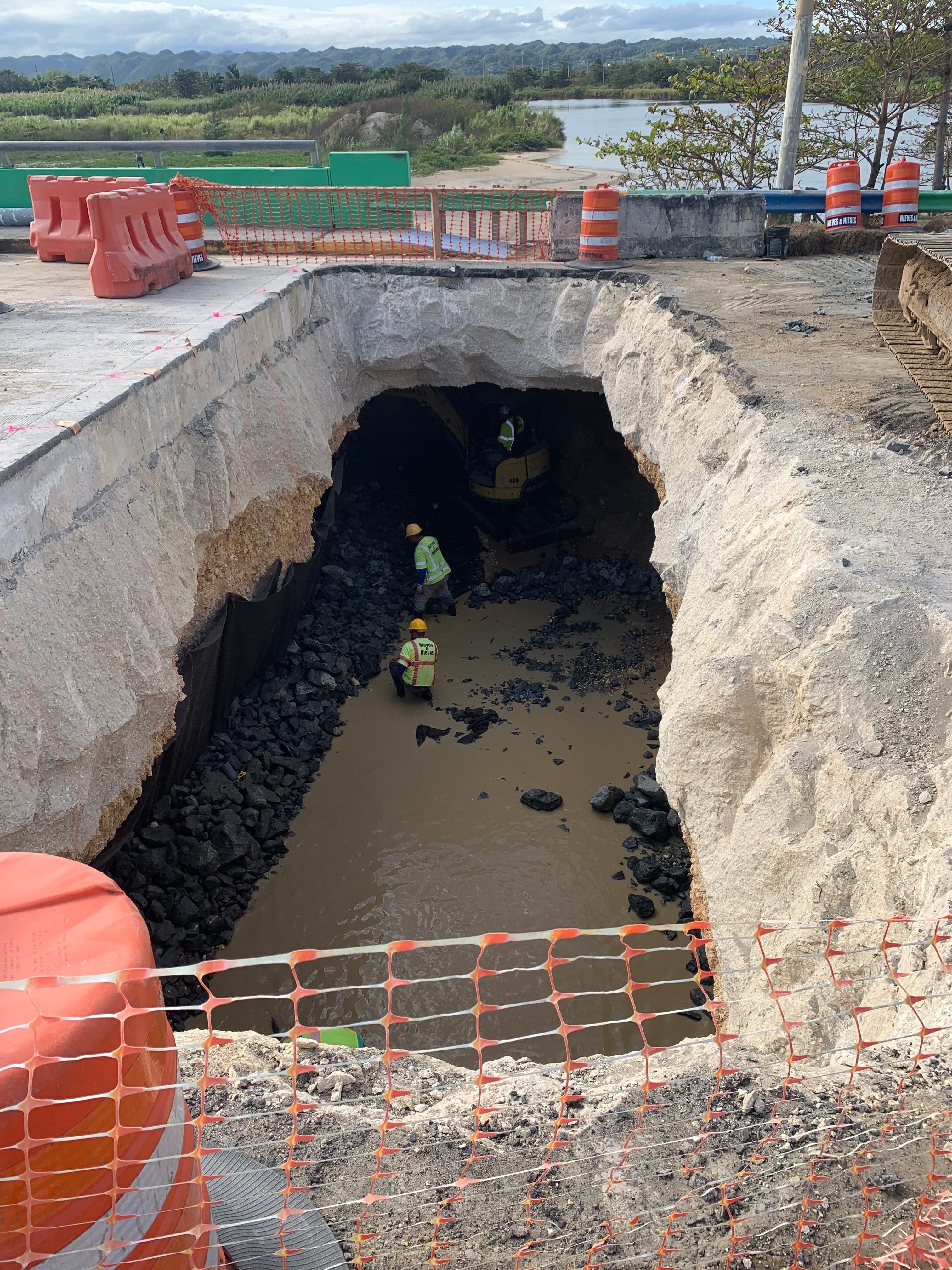 BTA Concrete scour-protection (socavación) infrastructure work in Manatí, Puerto Rico